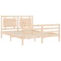 Estructura de cama con cabecero madera maciza 160x200 cm de , Camas y somieres - Ref: Foro24-3194061, Precio: 154,57 €, Descu...