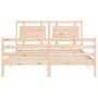 Estructura de cama con cabecero madera maciza 160x200 cm de , Camas y somieres - Ref: Foro24-3194061, Precio: 154,57 €, Descu...