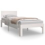 Estructura de cama madera maciza individual blanco 75x190 cm de , Camas y somieres - Ref: Foro24-810456, Precio: 93,86 €, Des...