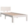 Estructura de cama madera maciza individual blanco 75x190 cm de , Camas y somieres - Ref: Foro24-810456, Precio: 93,86 €, Des...