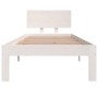 Estructura de cama madera maciza individual blanco 75x190 cm de , Camas y somieres - Ref: Foro24-810456, Precio: 93,86 €, Des...