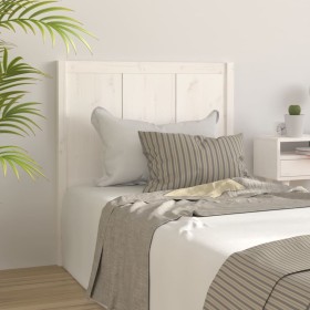 Cabecero de cama madera maciza de pino blanco 80,5x4x100 cm de , Cabeceros y pies de cama - Ref: Foro24-818066, Precio: 63,03...