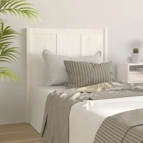 Cabecero de cama madera maciza de pino blanco 80,5x4x100 cm de , Cabeceros y pies de cama - Ref: Foro24-818066, Precio: 62,01...