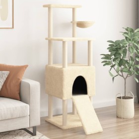 Rascador para gatos con postes de sisal crema 153 cm en Mobiliario para gatos | Comprar online en Foru.es