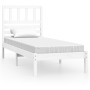 Estructura de cama madera maciza de pino blanco 75x190 cm de , Camas y somieres - Ref: Foro24-3100984, Precio: 99,52 €, Descu...