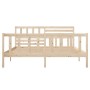 Estructura cama doble pequeña madera maciza 135x190 cm de , Camas y somieres - Ref: Foro24-3101128, Precio: 142,22 €, Descuen...