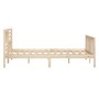Estructura cama doble pequeña madera maciza 135x190 cm de , Camas y somieres - Ref: Foro24-3101128, Precio: 142,22 €, Descuen...