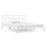 Estructura cama doble pequeña madera maciza blanco 120x190 cm de , Camas y somieres - Ref: Foro24-3101189, Precio: 131,07 €, ...