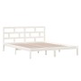 Estructura cama doble pequeña madera maciza blanco 120x190 cm de , Camas y somieres - Ref: Foro24-3101189, Precio: 131,07 €, ...