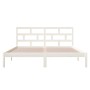 Estructura cama doble pequeña madera maciza blanco 120x190 cm de , Camas y somieres - Ref: Foro24-3101189, Precio: 131,07 €, ...