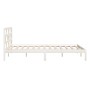 Estructura cama doble pequeña madera maciza blanco 120x190 cm de , Camas y somieres - Ref: Foro24-3101189, Precio: 131,07 €, ...