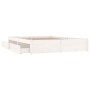 Estructura de cama con cajones blanco 120x190 cm de , Camas y somieres - Ref: Foro24-3103494, Precio: 235,21 €, Descuento: %