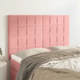 Headboards 4 units pink velvet 72x5x78/88 cm by , Headboards and footboards - Ref: Foro24-3116385, Price: 114,56 €, Discount: %