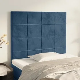 Cabeceros 2 unidades de terciopelo azul oscuro 80x5x78/88 cm de , Cabeceros y pies de cama - Ref: Foro24-3116366, Precio: 64,...
