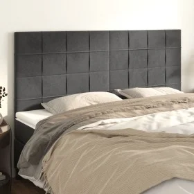 Cabeceros 4 unidades de terciopelo gris oscuro 80x5x78/88 cm de , Cabeceros y pies de cama - Ref: Foro24-3116387, Precio: 133...