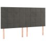 Cabeceros 4 unidades de terciopelo gris oscuro 80x5x78/88 cm de , Cabeceros y pies de cama - Ref: Foro24-3116387, Precio: 114...