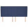 Cabecero con orejas de tela azul 163x23x118/128 cm de , Cabeceros y pies de cama - Ref: Foro24-3117968, Precio: 115,48 €, Des...