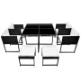 Set comedor de jardín 9 piezas y cojines ratán sintético negro de vidaXL, Conjuntos de jardín - Ref: Foro24-42759, Precio: 46...