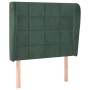 Cabecero con orejas de terciopelo verde oscuro 83x23x118/128 cm de , Cabeceros y pies de cama - Ref: Foro24-3117989, Precio: ...
