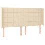 Cabecero con orejas de tela color crema 163x16x118/128 cm de , Cabeceros y pies de cama - Ref: Foro24-3119591, Precio: 109,69...