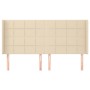 Cabecero con orejas de tela color crema 163x16x118/128 cm de , Cabeceros y pies de cama - Ref: Foro24-3119591, Precio: 109,69...