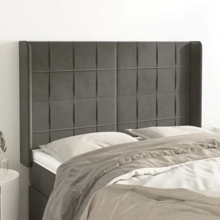 Kopfteil mit dunkelgrauen Samtohren 147x16x118/128 cm von , Kopf- und Fußteile - Ref: Foro24-3119629, Preis: 105,17 €, Rabatt: %