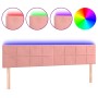 Cabecero con LED de terciopelo rosa 160x5x78/88 cm de , Cabeceros y pies de cama - Ref: Foro24-3121671, Precio: 58,18 €, Desc...