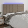 Cabecero con luces LED tela gris taupe 200x5x118/128 cm de , Cabeceros y pies de cama - Ref: Foro24-3122450, Precio: 120,42 €...