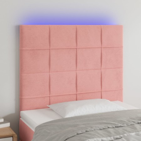 Cabecero con luces LED terciopelo rosa 80x5x118/128 cm de , Cabeceros y pies de cama - Ref: Foro24-3122459, Precio: 57,72 €, ...