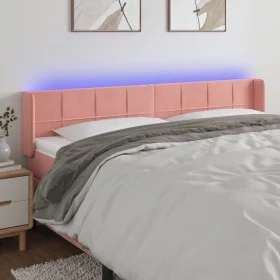 Rosa Samtkopfteil mit LED 163x16x78/88 cm von , Kopf- und Fußteile - Ref: Foro24-3123295, Preis: 78,40 €, Rabatt: %