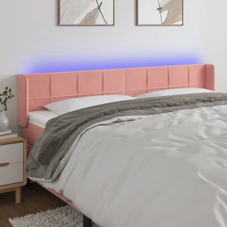 Rosa Samtkopfteil mit LED 163x16x78/88 cm von , Kopf- und Fußteile - Ref: Foro24-3123295, Preis: 78,40 €, Rabatt: %