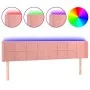 Rosa Samtkopfteil mit LED 163x16x78/88 cm von , Kopf- und Fußteile - Ref: Foro24-3123295, Preis: 78,40 €, Rabatt: %