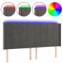 Cabecero con LED de terciopelo gris oscuro 203x16x118/128 cm de , Cabeceros y pies de cama - Ref: Foro24-3124115, Precio: 127...