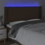 Dunkelbraunes Stoffkopfteil mit LED 203x16x118/128 cm von , Kopf- und Fußteile - Ref: Foro24-3124073, Preis: 123,72 €, Rabatt: %