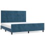 Estructura cama con cabecero terciopelo azul oscuro 160x200 cm de , Camas y somieres - Ref: Foro24-3125767, Precio: 222,33 €,...