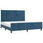 Estructura cama con cabecero terciopelo azul oscuro 160x200 cm de , Camas y somieres - Ref: Foro24-3125767, Precio: 222,33 €,...