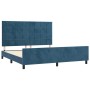 Estructura cama con cabecero terciopelo azul oscuro 160x200 cm de , Camas y somieres - Ref: Foro24-3125767, Precio: 222,33 €,...