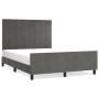 Estructura cama con cabecero terciopelo gris oscuro 140x190 cm de , Camas y somieres - Ref: Foro24-3125752, Precio: 205,83 €,...