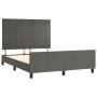Estructura cama con cabecero terciopelo gris oscuro 140x190 cm de , Camas y somieres - Ref: Foro24-3125752, Precio: 205,83 €,...