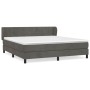 Cama box spring con colchón terciopelo gris oscuro 160x200 cm de , Camas y somieres - Ref: Foro24-3127500, Precio: 493,84 €, ...