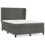 Box spring bed with dark gray velvet mattress 140x190 cm by , Beds and slatted bases - Ref: Foro24-3129208, Price: 502,51 €, ...
