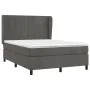 Box spring bed with dark gray velvet mattress 140x190 cm by , Beds and slatted bases - Ref: Foro24-3129208, Price: 502,51 €, ...