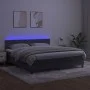 Box spring bed with mattress and LED dark gray velvet 160x200 cm by , Beds and slatted bases - Ref: Foro24-3134412, Price: 49...