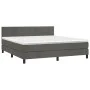 Box spring bed with mattress and LED dark gray velvet 160x200 cm by , Beds and slatted bases - Ref: Foro24-3134412, Price: 49...