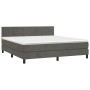 Cama box spring colchón y LED terciopelo gris oscuro 160x200 cm de , Camas y somieres - Ref: Foro24-3134412, Precio: 487,75 €...