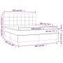 Cama box spring colchón y LED terciopelo gris claro 160x200 cm de , Camas y somieres - Ref: Foro24-3136131, Precio: 538,85 €,...