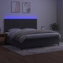 Cama box spring colchón y LED terciopelo gris oscuro 200x200 cm de , Camas y somieres - Ref: Foro24-3136144, Precio: 612,67 €...