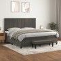 Cama box spring con colchón terciopelo gris oscuro 200x200 cm de , Camas y somieres - Ref: Foro24-3137864, Precio: 708,39 €, ...