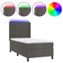 Cama box spring colchón y LED terciopelo gris oscuro 80x200 cm de , Camas y somieres - Ref: Foro24-3139530, Precio: 339,16 €,...