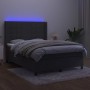 Cama box spring colchón y LED terciopelo gris oscuro 140x200 cm de , Camas y somieres - Ref: Foro24-3139566, Precio: 494,29 €...